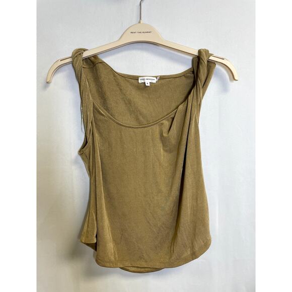 Good American Tops - GOOD AMERICAN NEW Twisted Shoulder Sweater Tank Pale Gold Plus Size 5 2XL